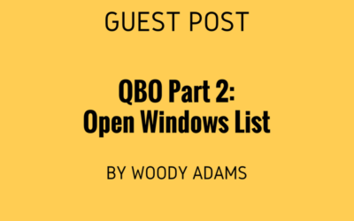 QuickBooks Online, The Camille Epiphany Part 2: Open Windows List