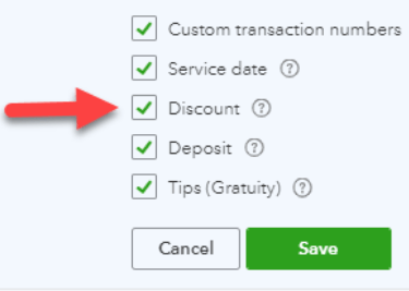Discounts in QuickBooks Online Using Discount Setting